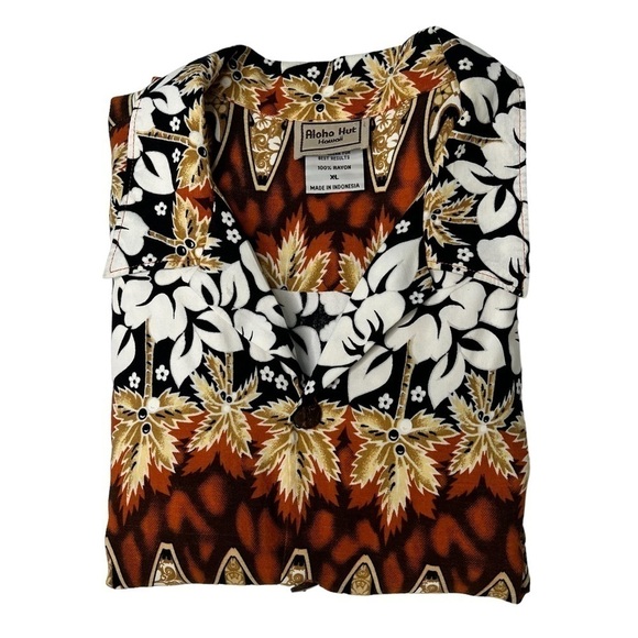 ALOHA HUT HAWAII Short Sleeve Button Down Floral Surfboard Men's Shirt Size XL - Picture 10 of 12